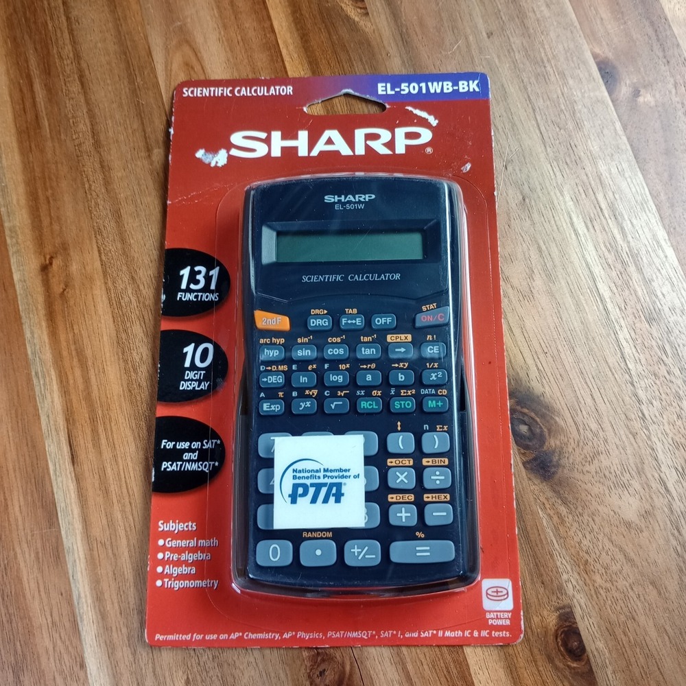 NEW SHARP Calculator Black‎ EL-501WB-BK Chemistry Physics Test Scientific 7-PACK